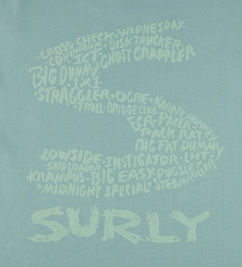 Surly Steel Consortium Womens T-Shirt - Dusty Blue Large Shirts Surly