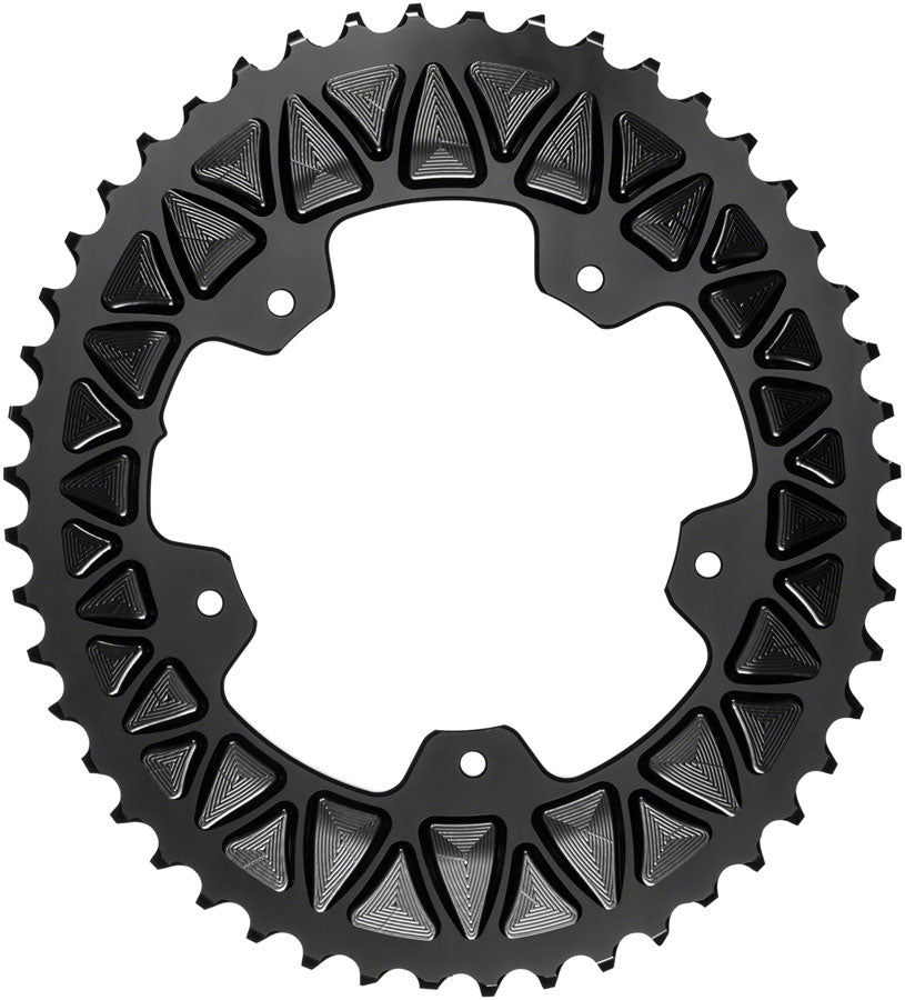 absoluteBLACK Premium Sub-Compact Oval 110 BCD Road Outer Chainring - 48t 110 BCD 5-Bolt BLK Chainrings Absolute Black