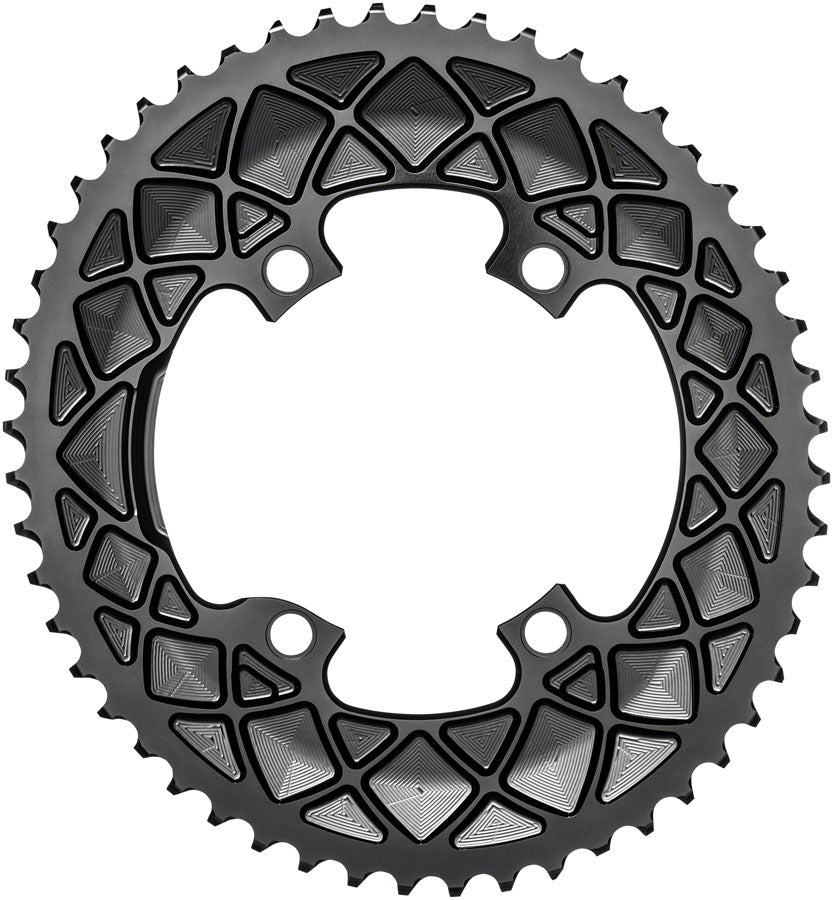 absoluteBLACK Premium Oval 110 BCD Road Outer Chainring Shimano Dura-Ace 9100 - 50t 110 Shimano Asymmetric BCD 4-Bolt BLK Chainrings Absolute Black