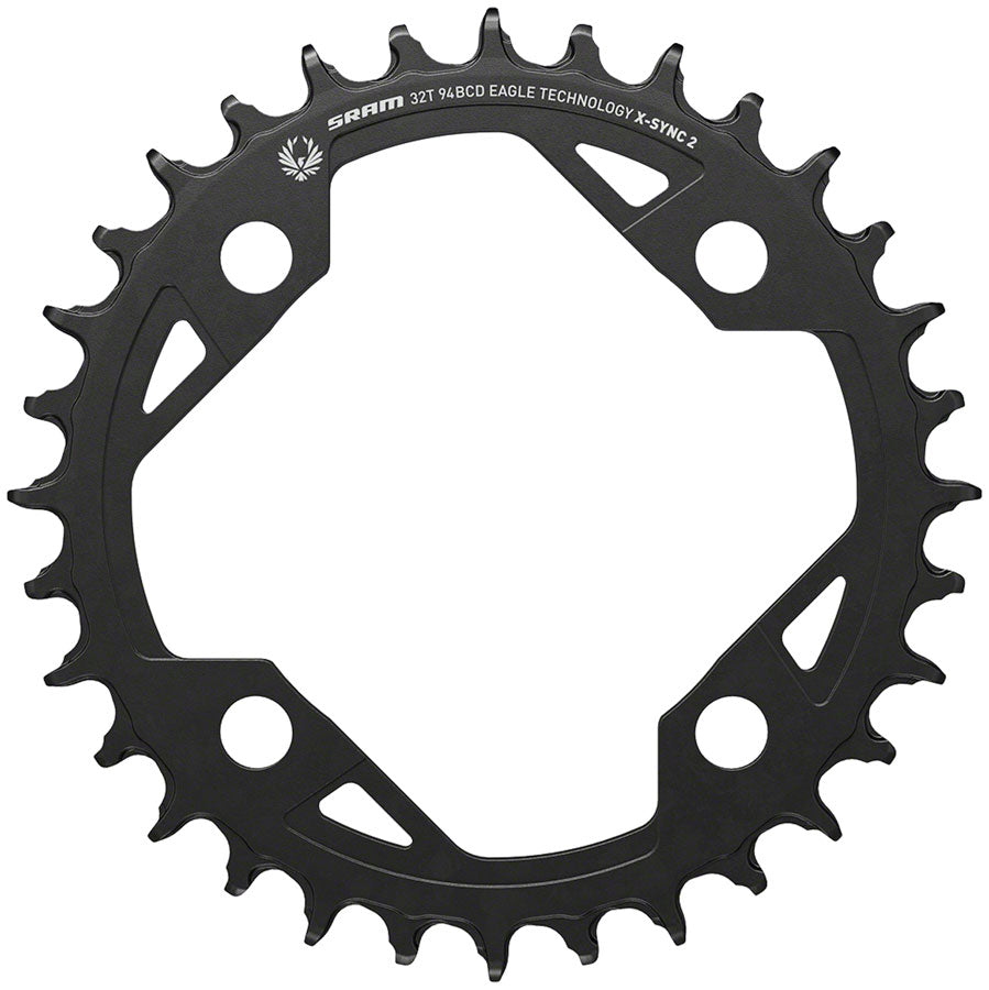 SRAM X-SYNC 2 Eagle E-MTB Chainring - 32t 94 BCD Aluminum Black Chainrings SRAM