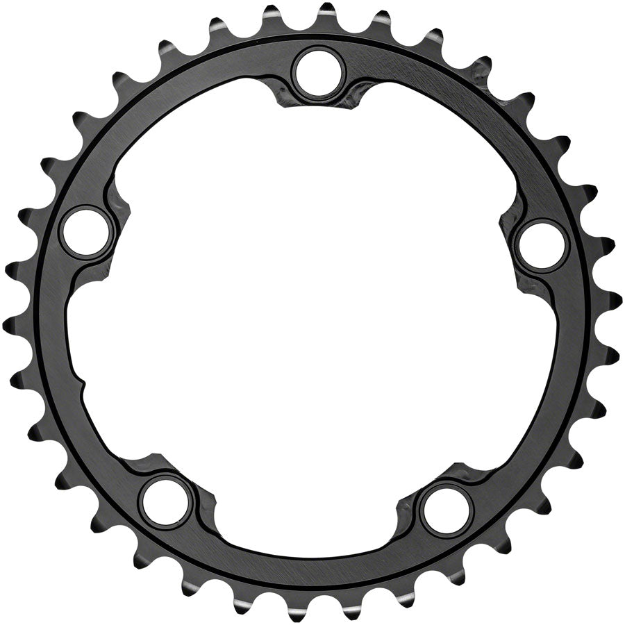 absoluteBLACK Premium Round 110 BCD Road Inner Chainring - 34t 110 BCD 5-Bolt For 50/34 Combination BLK Chainrings Absolute Black
