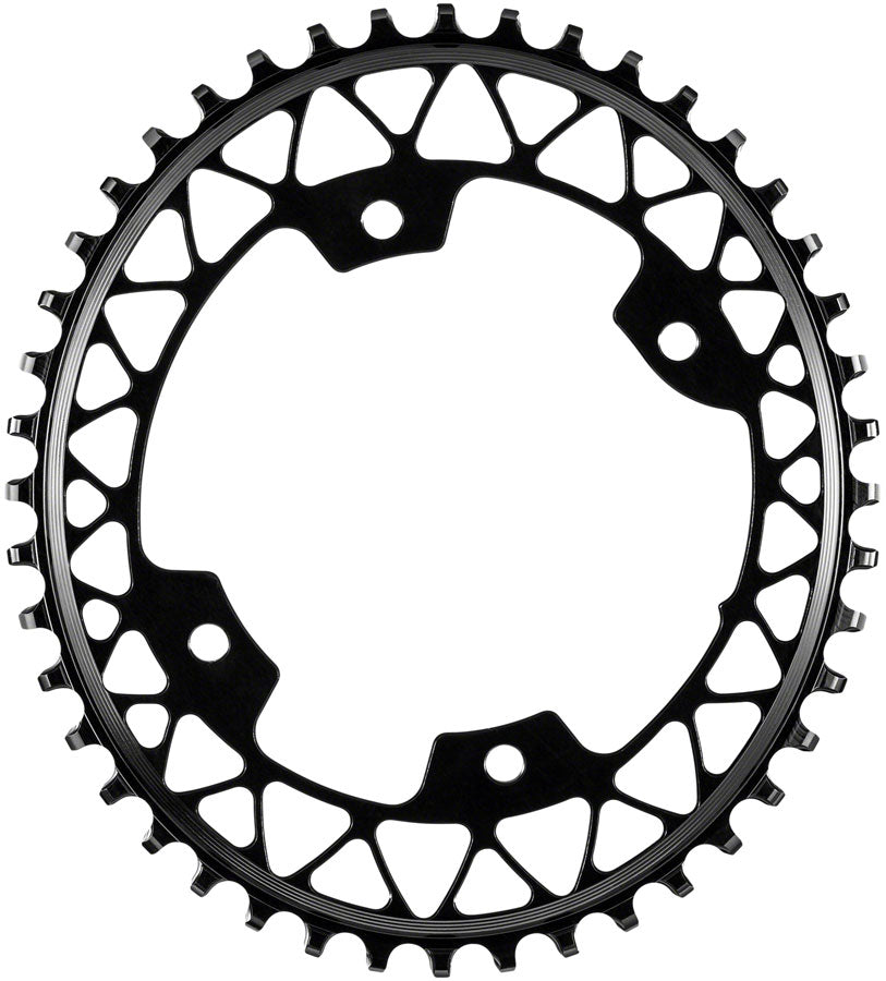 absoluteBLACK Oval 110 BCD Gravel Chainring - 46t 110 Shimano Asymmetric BCD 4-Bolt Narrow-Wide BLK Chainrings Absolute Black