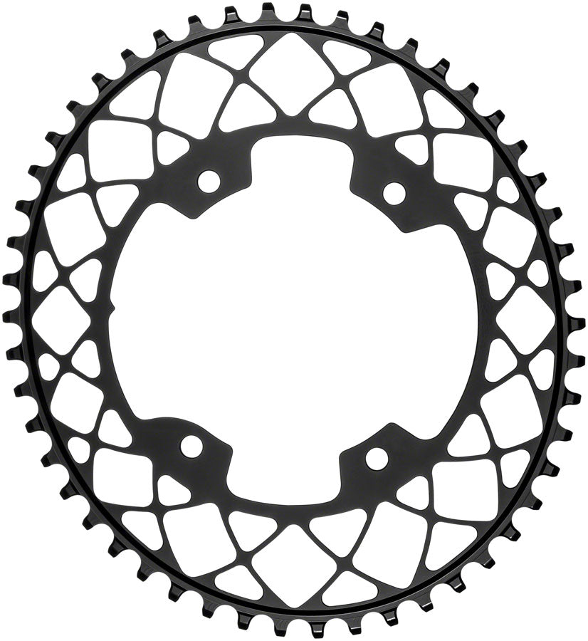 absoluteBLACK Oval 110 BCD Gravel Chainring - 48t 110 Shimano Asymmetric BCD 4-Bolt Narrow-Wide BLK Chainrings Absolute Black