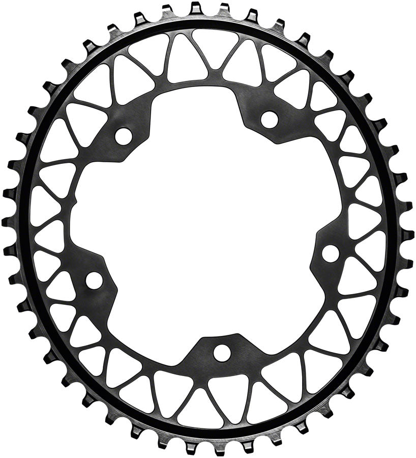 absoluteBLACK Oval 110 BCD Gravel Chainring - 44t 110 BCD 5-Bolt Narrow-Wide BLK Chainrings Absolute Black