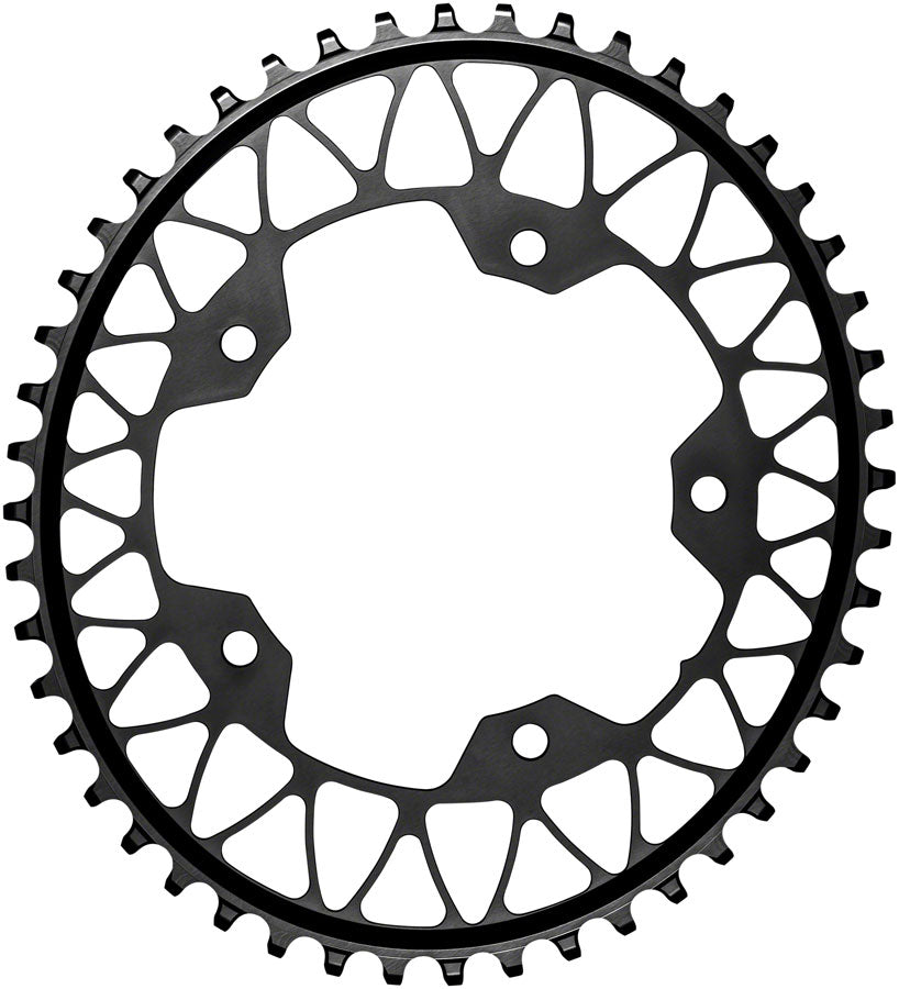 absoluteBLACK Oval 110 BCD Gravel Chainring - 46t 110 BCD 5-Bolt Narrow-Wide BLK Chainrings Absolute Black