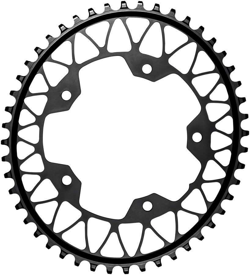 absoluteBLACK Oval 110 BCD Gravel Chainring - 48t 110 BCD 5-Bolt Narrow-Wide BLK Chainrings Absolute Black