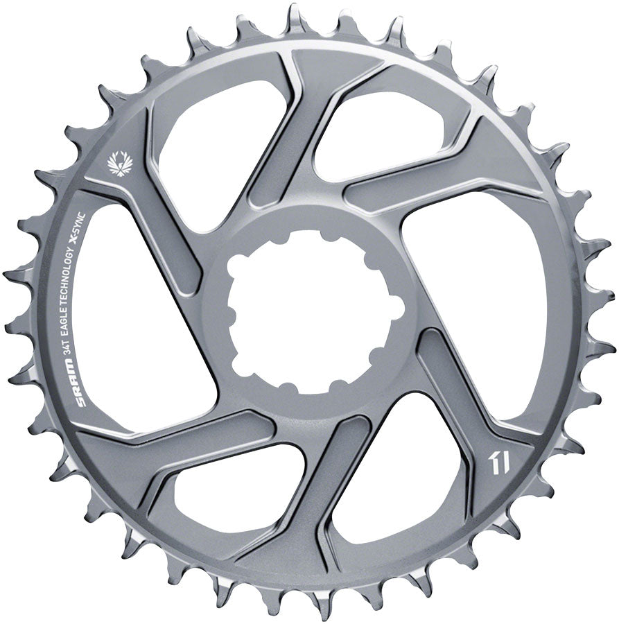 SRAM 34T X-Sync 2 Direct Mount Eagle Chainring 3mm Boost Offset Polar Gray Chainrings SRAM