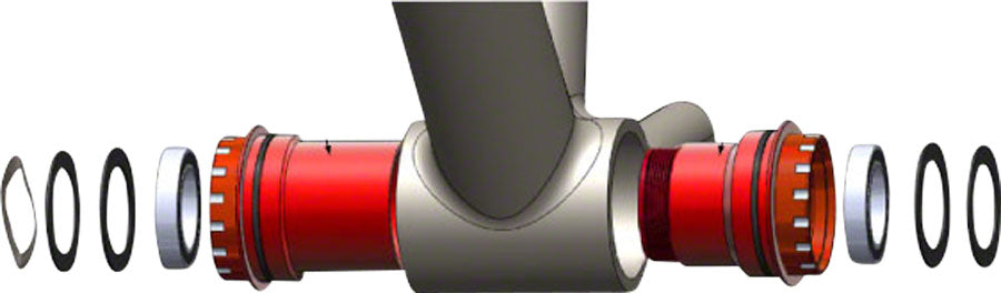 Wheels Manufacturing BB30 to SRAM Bottom Bracket Angular Contact Bearings BLK Cups Bottom Brackets Wheels Manufacturing