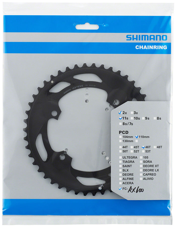 Shimano FC-RX600-11 Chainring - 46t 110 BCD For 2x11 Black Chainrings Shimano