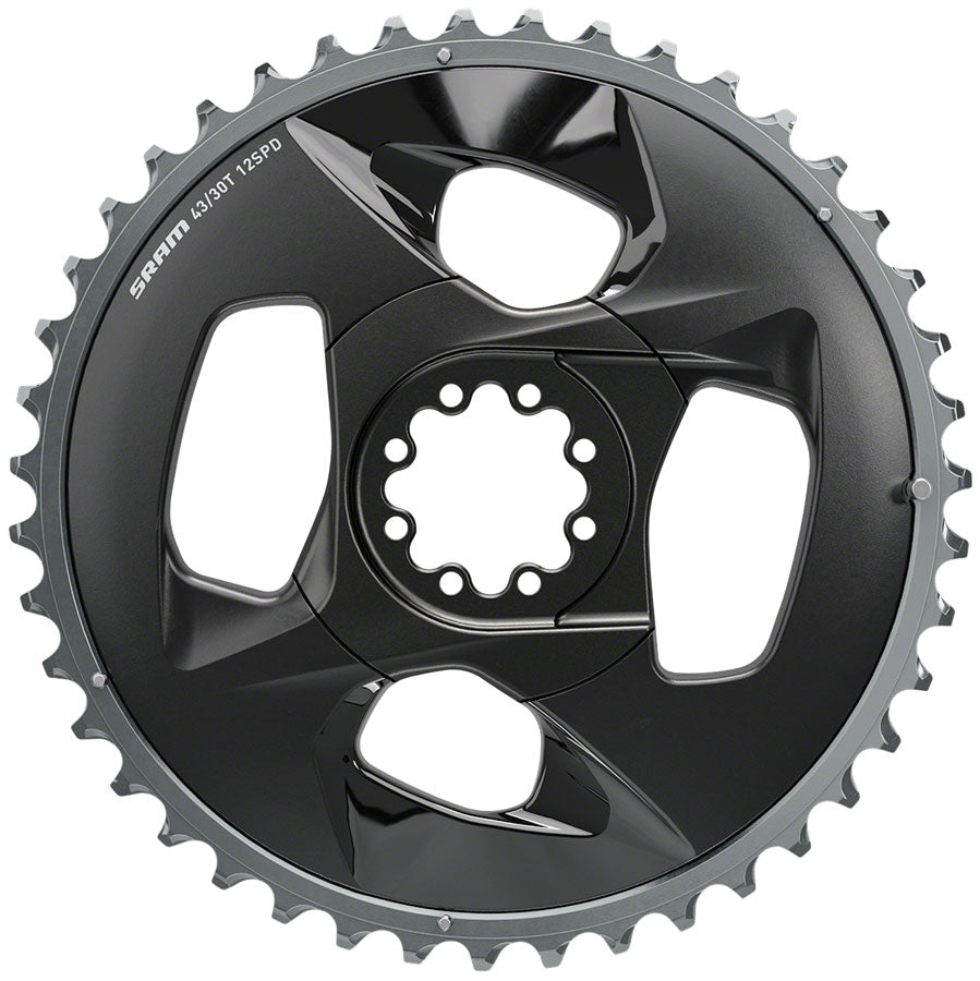 SRAM Force Wide 2x12-Speed Outer Chainring - 43t 94 BCD 4-Bolt Polar Grey For use 30t Inner Chainrings SRAM