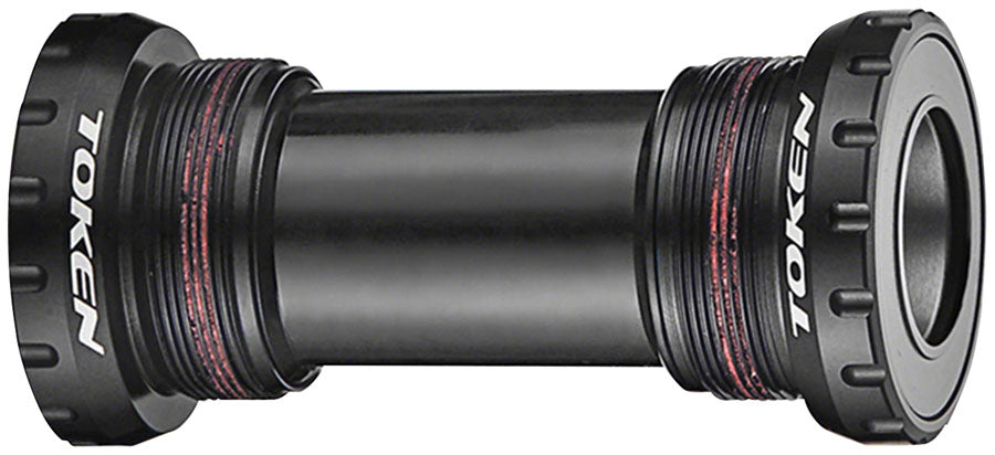 Token TK878 Threaded Bottom Bracket - English Shimano HollowTech II Black Bottom Brackets Token
