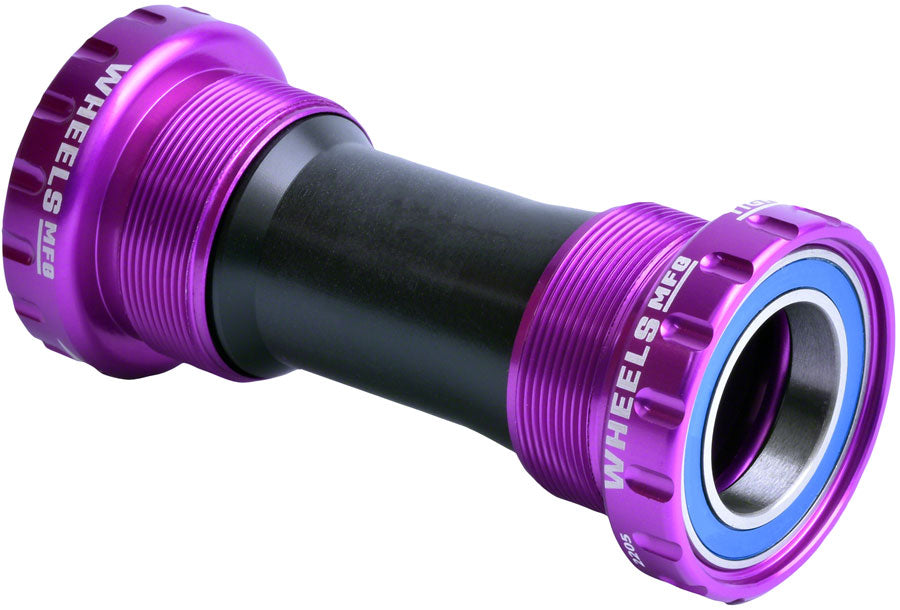 Wheels Manufacturing BSA Bottom Bracket - Shimano Hollowtech II Spindle ABEC 3 Purple Bottom Brackets Wheels Manufacturing