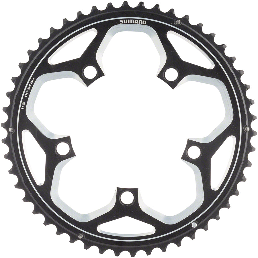 Shimano RS500 Chainring - 52t 110 BCD 5-Bolt 11-Speed Black Chainrings Shimano
