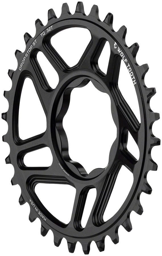 Wolf Tooth Trek TQ Direct Mount Chainring - Drop-Stop ST 32T Black Chainrings Wolf Tooth