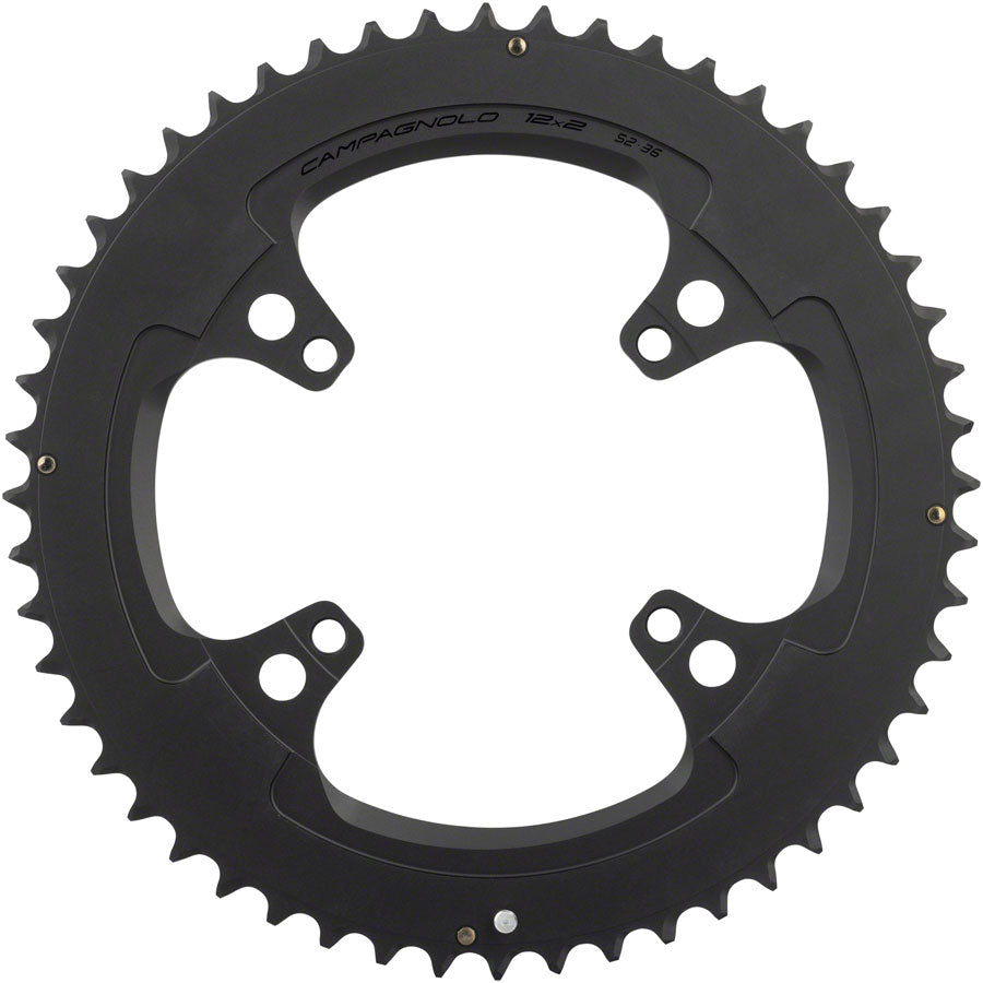 Campagnolo Chorus 12-Speed Chainring Bolt Set - 52t 123mm Campagnolo Asymmetric 4-Bolt BLK Chainrings Campagnolo