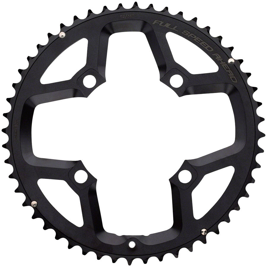 Full Speed Ahead Super ABS Road Chainring - 53t 110 BCD 4-Bolt Aluminum N10/N11 BLK Chainrings FSA
