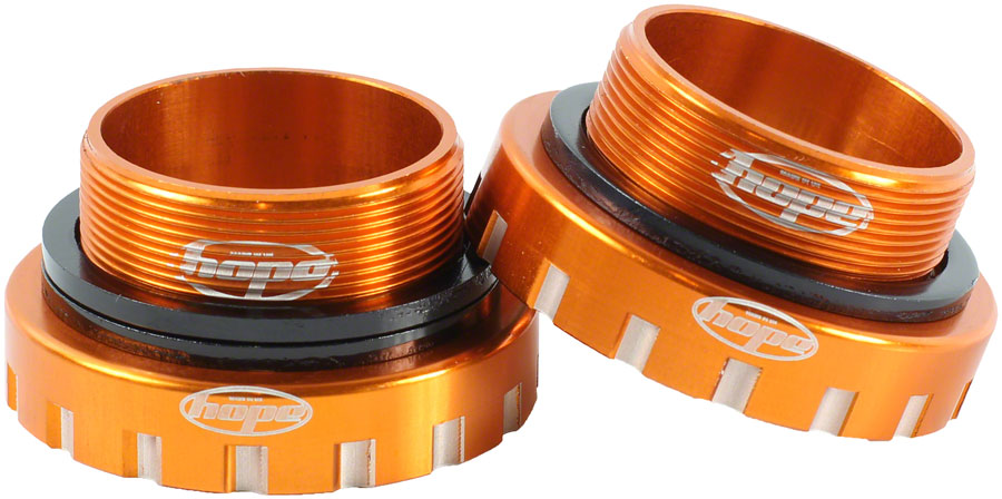 Hope BSA30 Threaded Bottom Bracket - 68/73/83/100/120mm For 30mm Spindle Stainless Orange Bottom Brackets Hope