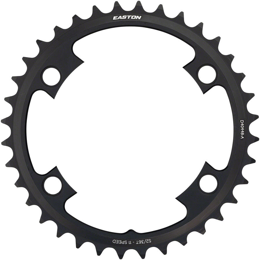Easton Asymmetric Chainring: 4-Bolt 11-Speed 36t Black Chainrings Easton