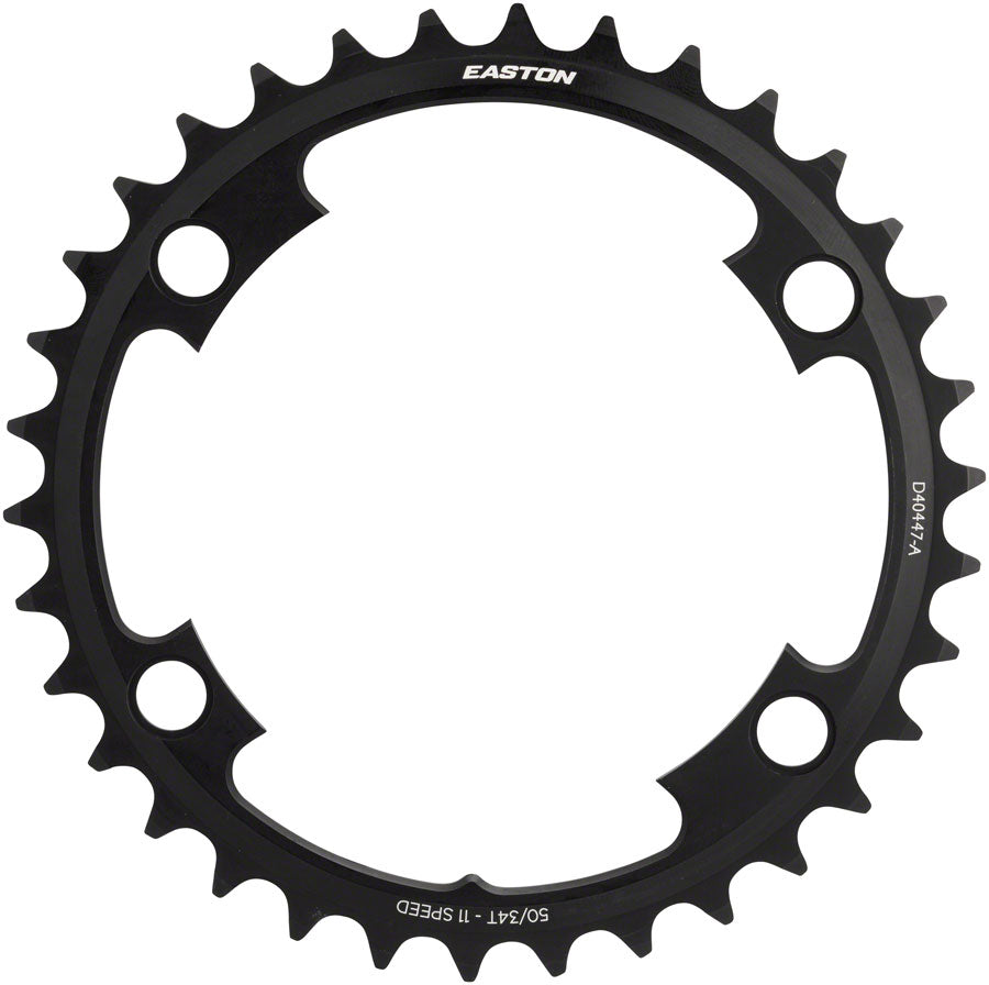 Easton Asymmetric Chainring: 4-Bolt 11-Speed 39t Black Chainrings Easton