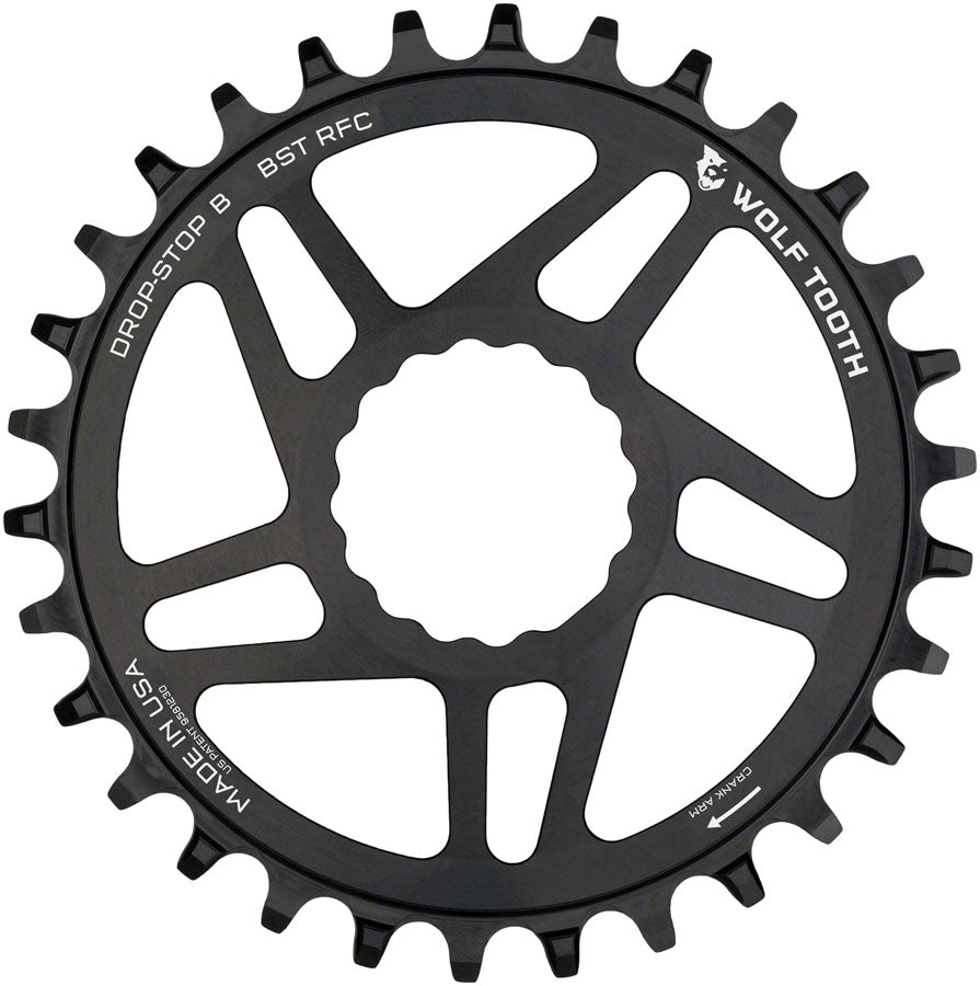 Wolf Tooth Direct Mount Chainring - 36t RaceFace/Easton CINCH Direct Mount Drop-Stop B For Boost Cranks 3mm Offset BLK Chainrings Wolf Tooth