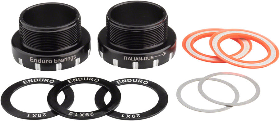 Enduro Italian Bottom Bracket DUB Spindles Stainless Steel Angular Contact Bearings BLK Bottom Brackets Enduro
