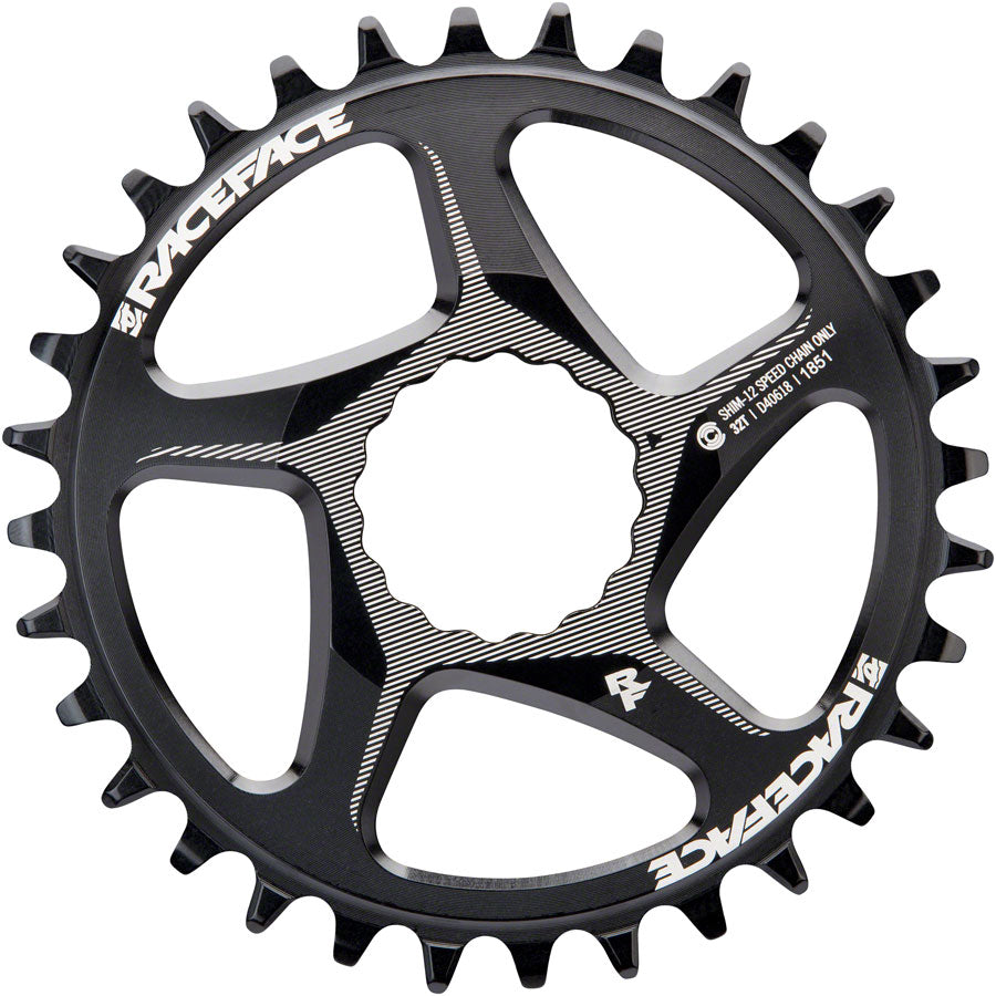 RaceFace Narrow Wide Direct Mount CINCH Aluminum Chainring - Shimano 12-Speed requires Hyperglide+ compatible chain 32t BLK Chainrings Race Face