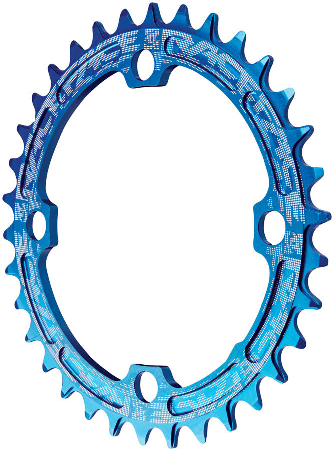 RaceFace Narrow Wide Chainring: 104mm BCD 34t Blue Chainrings Race Face