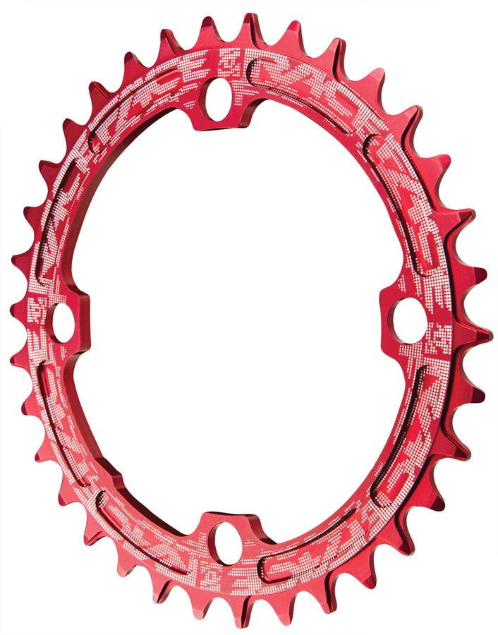 RaceFace Narrow Wide Chainring: 104mm BCD 38t Red Chainrings Race Face