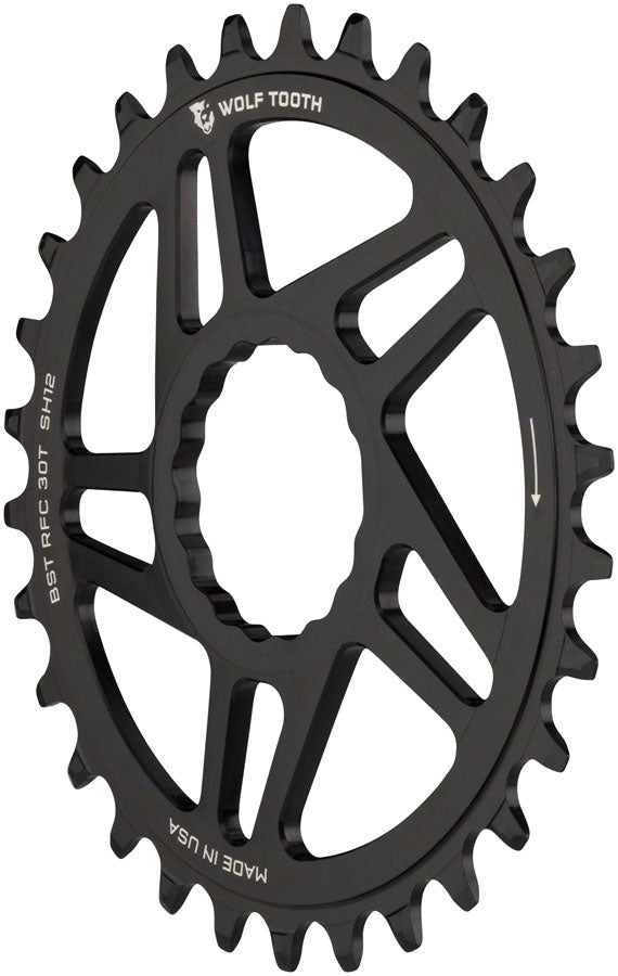 Wolf Tooth Direct Mount Chainring - 32t RaceFace/Easton CINCH Direct Mount Boost 3mm Offset Requires 12-Speed Hyperglide+ Chain BLK Chainrings Wolf Tooth