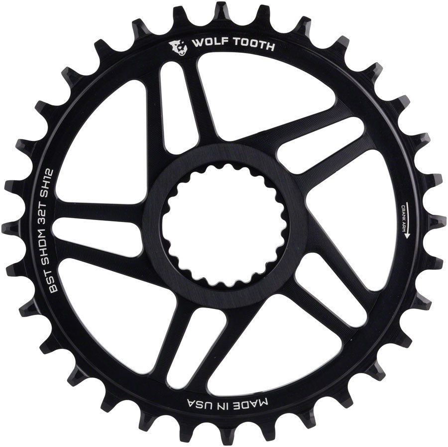 Wolf Tooth Direct Mount Chainring - 30t Shimano Direct Mount For Boost Cranks 3mm Offset Requires 12-Speed Hyperglide+ Chain BLK Chainrings Wolf Tooth