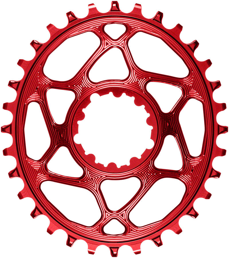 absoluteBLACK Oval Narrow-Wide Direct Mount Chainring - 32t SRAM 3-Bolt Direct Mount 3mm Offset Red Chainrings Absolute Black