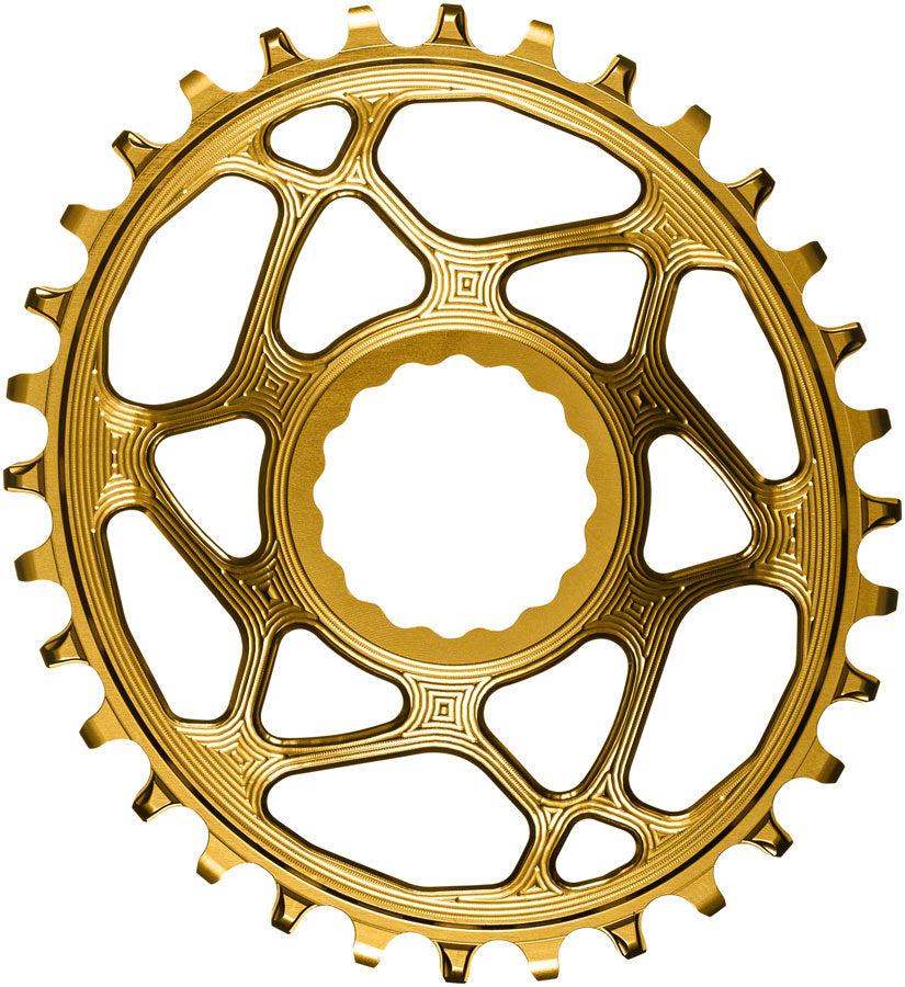 absoluteBLACK Oval Narrow-Wide Direct Mount Chainring - 32t CINCH Direct Mount 3mm Offset Gold Chainrings Absolute Black