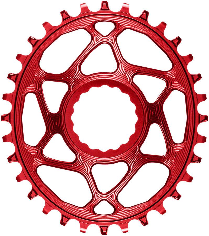 absoluteBLACK Oval Narrow-Wide Direct Mount Chainring - 32t CINCH Direct Mount 3mm Offset Red Chainrings Absolute Black