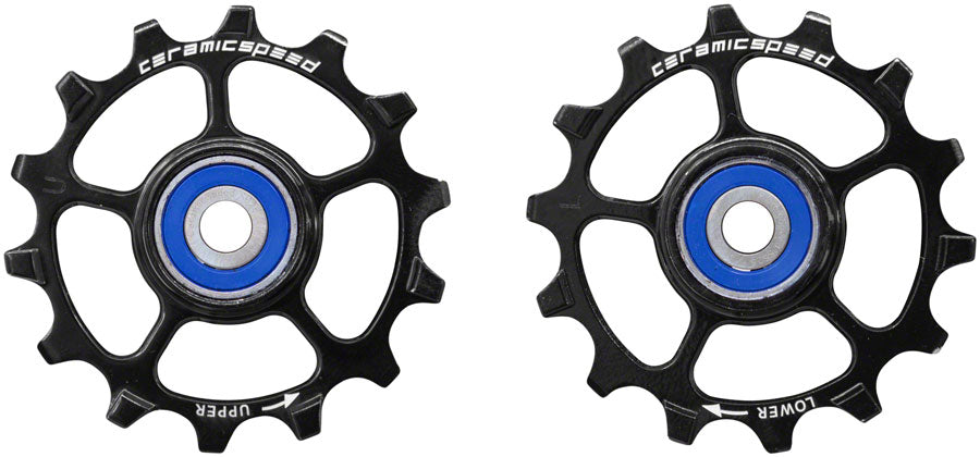 CeramicSpeed Pulley Wheels SRAM Eagle/AXS 1 x 12 Speed - 14 Tooth Coated Races Alloy BLK Pulley Assembly CeramicSpeed