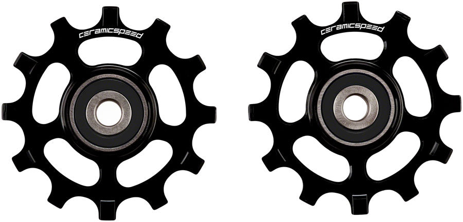 CeramicSpeed Pulley Wheels SRAM AXS Road 12-Speed - 12 Tooth Coated Races Alloy BLK Pulley Assembly CeramicSpeed