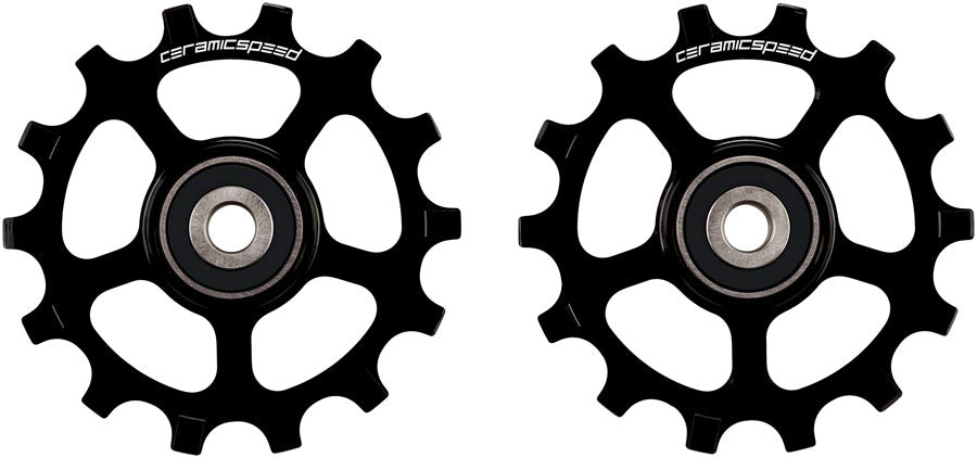 CeramicSpeed Pulley Wheels Shimano XT/XTR 12-Speed - 14 Tooth Coated Races Alloy BLK Pulley Assembly CeramicSpeed