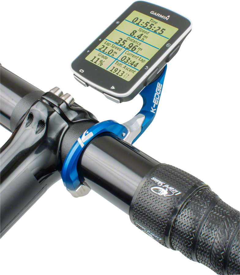 K-EDGE Garmin Race Handlebar Mount: 31.8mm Blue/Silver Computers and Accessories K-Edge
