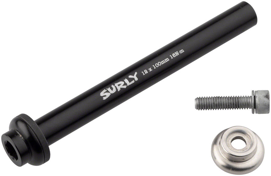 Surly Front Thru-Axle - 12x100 mm Chromoly Black Axles & Axle Parts Surly