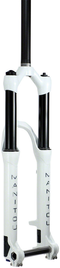 Manitou Circus Expert Suspension Fork - 26" 100 mm 20 x 110 mm 41 mm Offset Gloss White Straight Steerer Suspension Fork Manitou