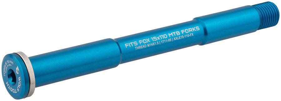 Wolf Tooth Front Thru Axle - FOX 15 x 110mm Blue Axles & Axle Parts Wolf Tooth