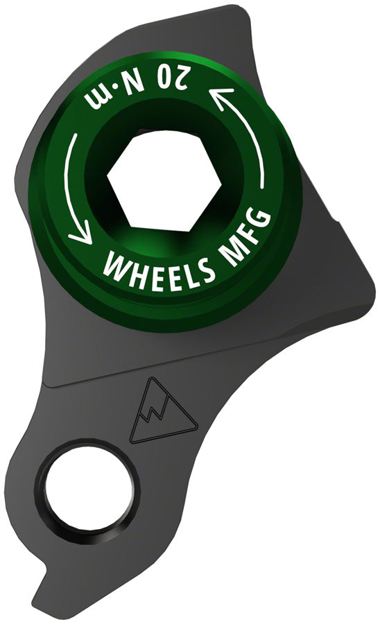 Wheels Manufacturing Universal Derailleur Hanger - 404-9 For Frames designed to accept SRAM UDH BLK/Green Derailleur Hangers and Hardware Wheels Manufacturing