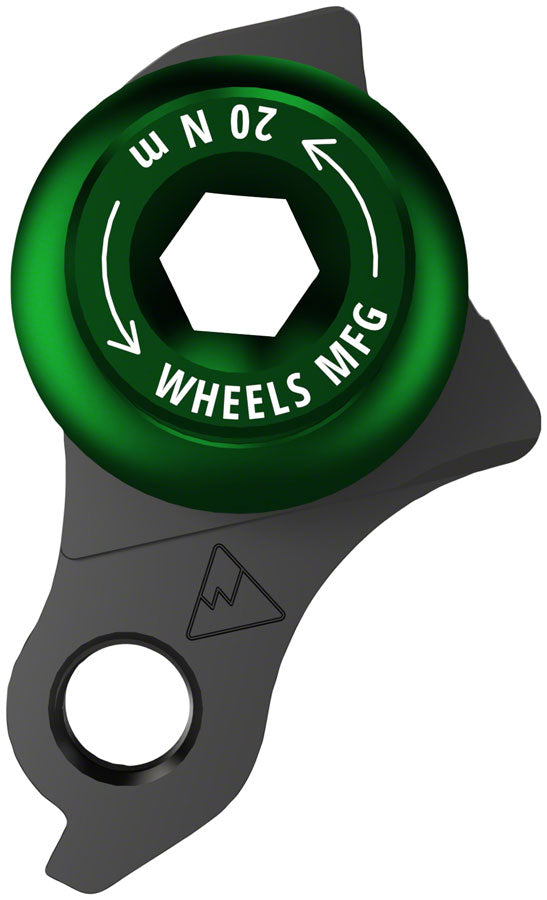 Wheels Manufacturing Universal Derailleur Hanger - 487-9 For Trek ABP MTB Frames designed to accept SRAM UDH BLK/Green Derailleur Hangers and Hardware Wheels Manufacturing