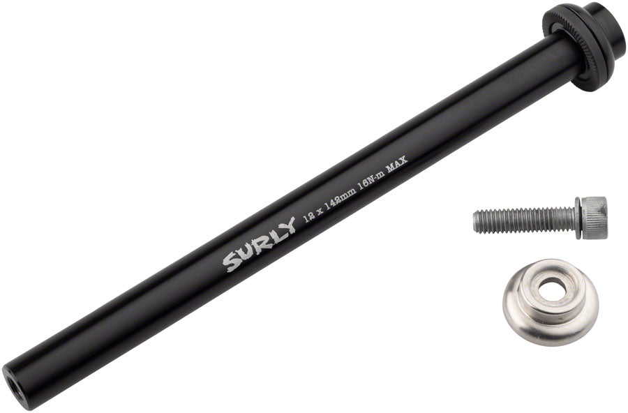 Surly Rear Thru-Axle - 12x142 mm Chromoly Black Axles & Axle Parts Surly