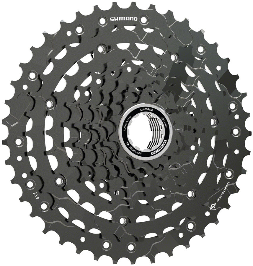 Shimano CUES CS-LG400-9 Cassette - 9-Speed 11-41t LINKGLIDE Black Cassettes and Cogs Shimano