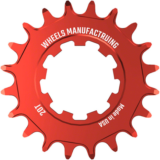 Wheels Manufacturing SOLO-XD Cog - 20t Red Driver and Single Cog Wheels Manufacturing   