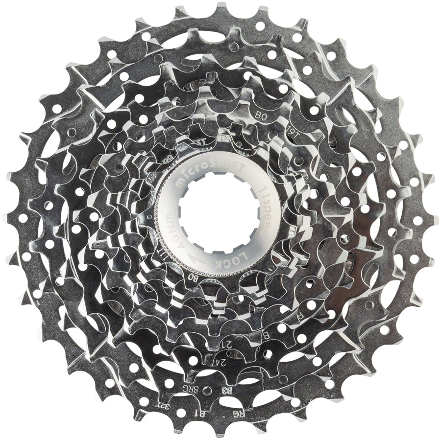 microSHIFT G11 Cassette - 11 Speed 11-32T Silver Chrome Plated With Spider Cassettes and Cogs microSHIFT