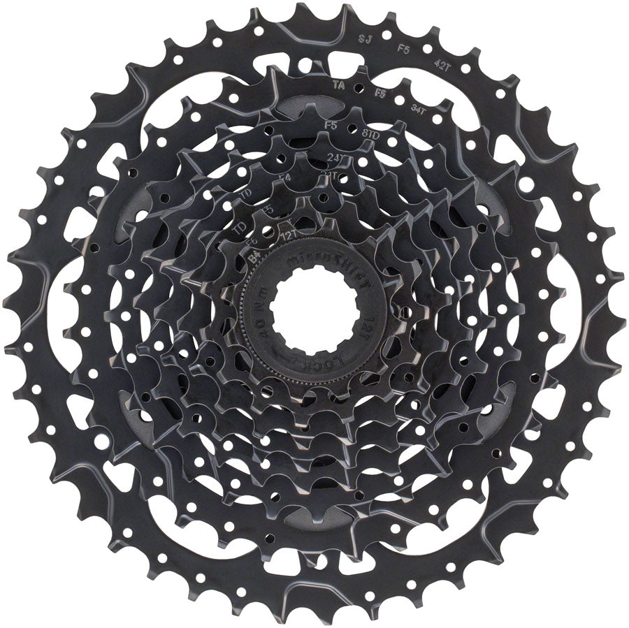 microSHIFT Acolyte Cassette - 8 Speed 12-42t Black ED Coated Cassettes and Cogs microSHIFT