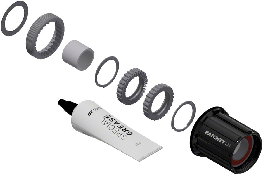 DT Swiss Ratchet LN Freehub Body Upgrade Kit - Shimano HG 11 MTN Standard Aluminum Sealed Bearing 36T Freehubs DT Swiss