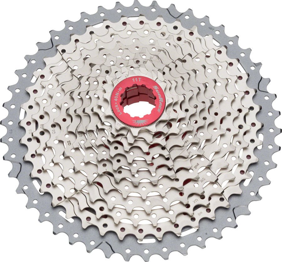 SunRace MX8 Cassette - 11 Speed 11-46t Silver Cassettes and Cogs SunRace