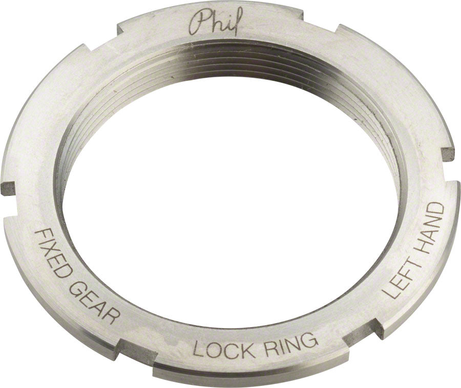 Phil Wood Stainless Steel Track Lockring 1.32" x 24 tpi Left-Hand Thread Track Cog Lockring Phil Wood